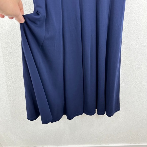 Lauren Ralph Lauren Navy Blue Sleeveless Fit & Flare Midi Dress Career Cocktail‎ - Picture 5 of 8